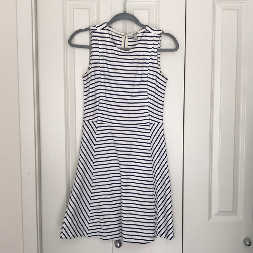 J Crew Striped nautical skater dress